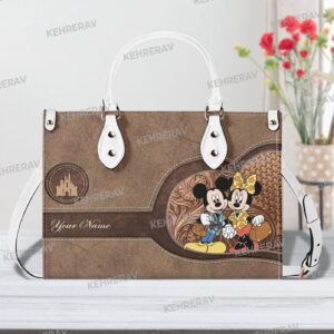 Mickey and Minnie Leather Handbag – Custom Woman s Vintage Purse
