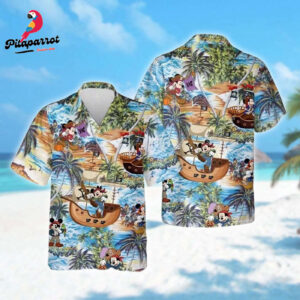 Mickey and Minnie Pirates of Caribbean Hawaiian Shirt - Summer Adventure Vibes