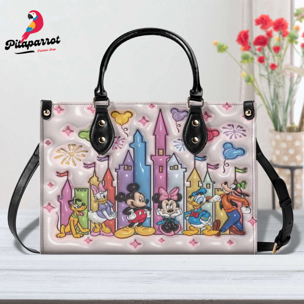 Mickey Cute Leather Handbag Custom Woman Bags Disney Fan Gift Mickey Cute Leather Handbag Custom Woman Bags Disney Fan Gift