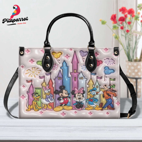 Mickey Cute Leather Handbag Custom Woman Bags Disney Fan Gift
