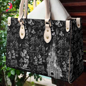 Mickey Disney Pattern Leather Handbag 090 - Stylish and Fun!