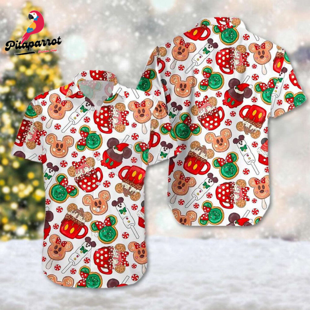 Mickey Mouse Christmas Hawaiian Shirt – Magic Kingdom Holiday Button Up Mickey Mouse Christmas Hawaiian Shirt – Magic Kingdom Holiday Button Up