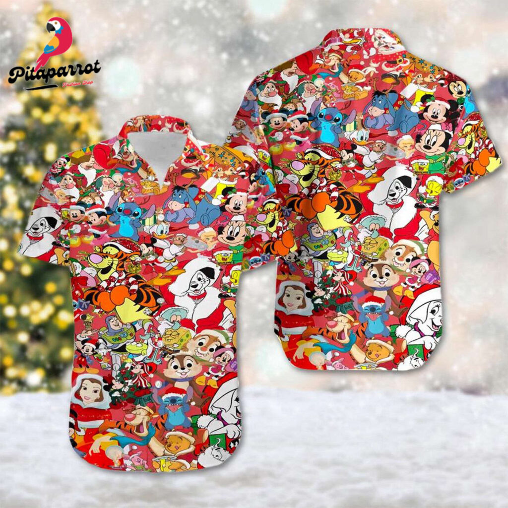Mickey & Friends Christmas Hawaiian Shirt Pooh Stitch Toy Story Xmas Shirt 3D Cartoon All Over Print Magic Kingdom Tee Mickey & Friends Christmas Hawaiian Shirt Pooh Stitch Toy Story Xmas Shirt 3D Cartoon All Over Print Magic Kingdom Tee