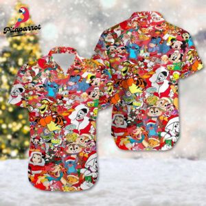 Mickey & Friends Christmas Hawaii Shirt Pooh Stitch Toy Story Hawaiian Shirt Cartoon Xmas 3D All Over Print Shirt Magic Kingdom Shirt