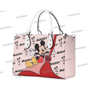 Mickey Funny Leather Handbag for Women – Custom Handmade Vintage Purse for Mickey Lovers