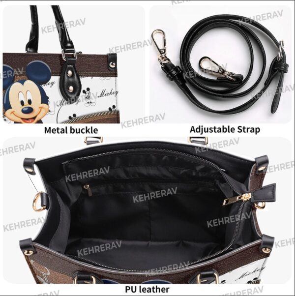 Mickey Funny Leather Handbag for Women – Custom Handmade Vintage Purse