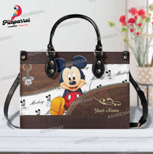 Mickey Funny Leather Handbag - Custom Women s Vintage Purse for Mickey Lovers