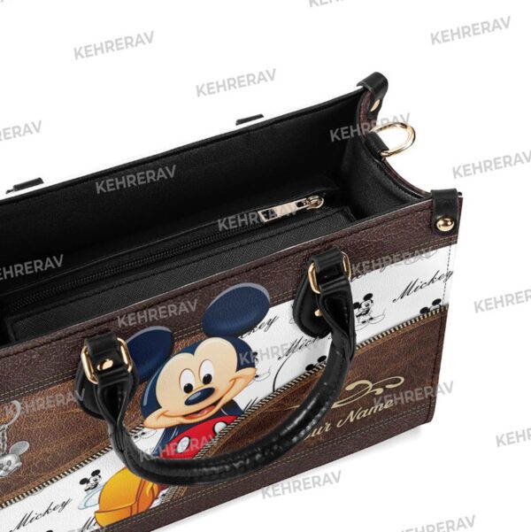 Mickey Funny Leather Handbag for Women – Custom Handmade Vintage Purse