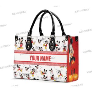 Mickey Leather Handbag: Custom Women s Purses for Mickey Lovers – Handmade Vintage Bag