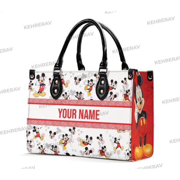 Mickey Leather Handbag: Custom Women s Purses for Mickey Lovers – Handmade Vintage Bag