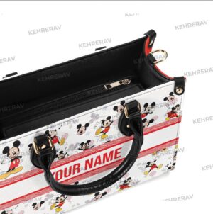 Mickey Leather Handbag: Custom Women s Purses for Mickey Lovers - Handmade Vintage Bag 3