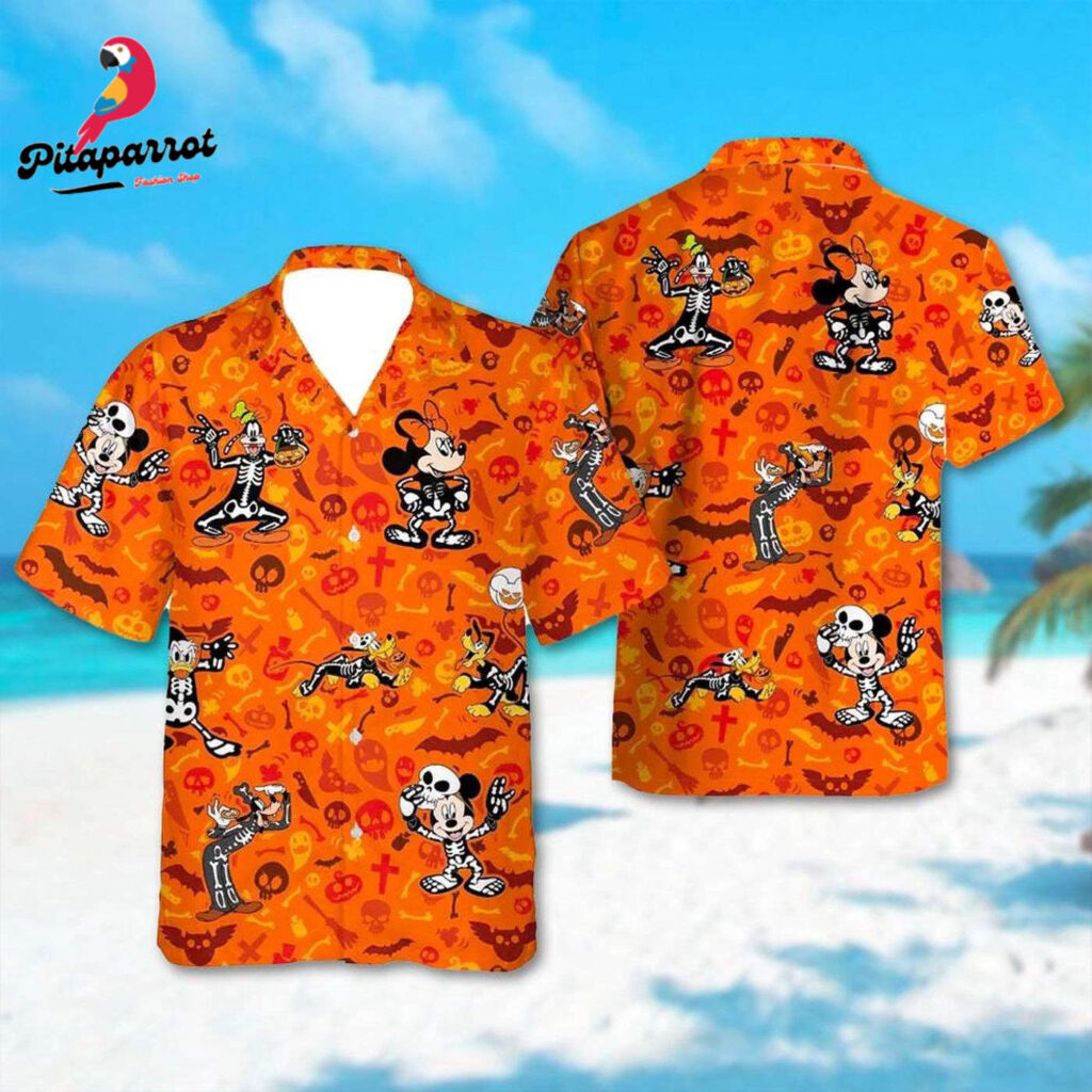 Mickey Mouse Hawaiian Shirt Collection: Halloween & Summer Trip All Over Print Button Up Mickey Mouse Hawaiian Shirt Collection: Halloween & Summer Trip All Over Print Button Up