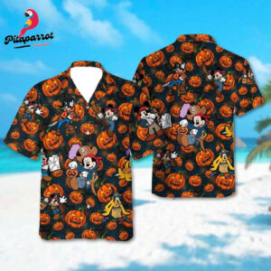 Mickey Mouse Pirate Halloween Hawaiian Shirt All Over Print Button Up