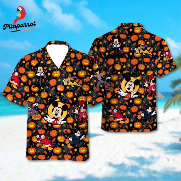 Hawaiian Mickey Mouse & Friends Shirt Halloween Pirate All Over Print Button Up