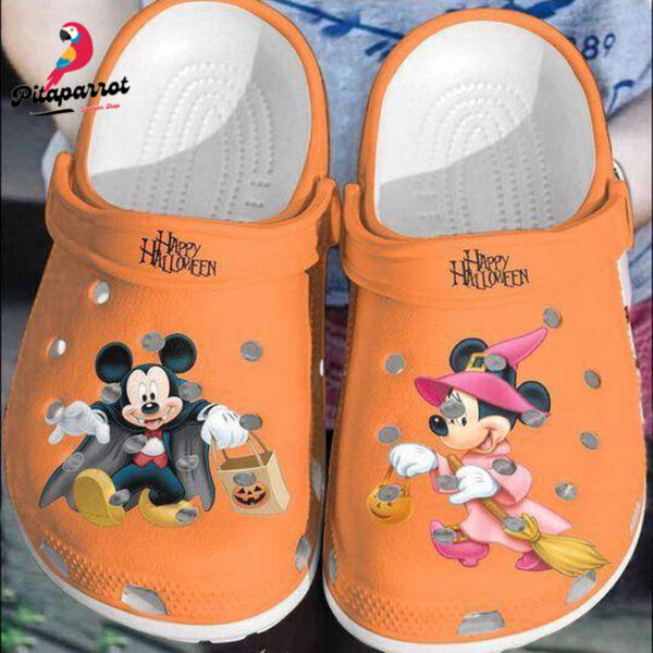 Mickey Mouse and Minnie Happy Halloween Clogband Clog Shoes Unisex Gifts 2024 Unisex Classic Clogs For Fans Unisex Gifts 2024