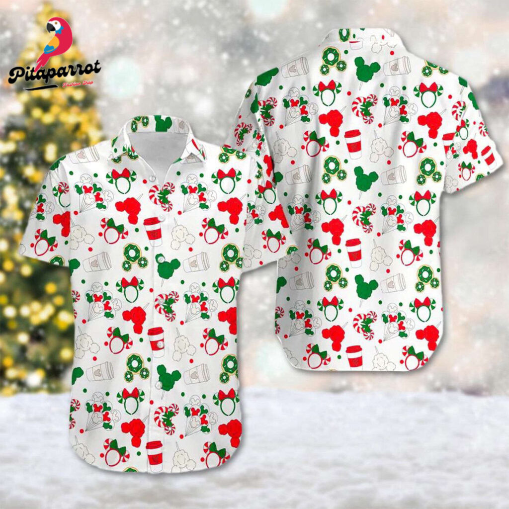 Mickey Mouse Christmas Hawaiian Shirt – Festive Mickey Ears Button Up for Xmas Party at Magic Kingdom Mickey Mouse Christmas Hawaiian Shirt – Festive Mickey Ears Button Up for Xmas Party at Magic Kingdom