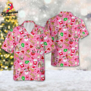 Mickey Mouse Christmas Hawaii Shirt - Festive Button Up with Minnie Xmas Design
