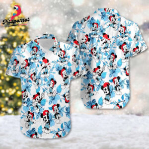 Mickey Mouse Christmas Hawaiian Shirt - Santa Hat 3D All Over Print