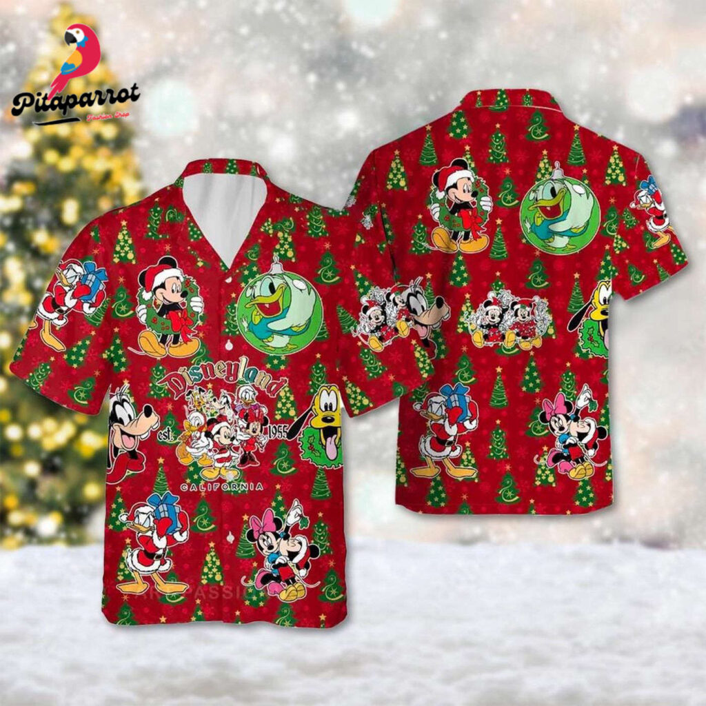 Mickey & Minnie Mouse Christmas Hawaiian Shirts – Xmas Holiday Magic Kingdom Tee Mickey & Minnie Mouse Christmas Hawaiian Shirts – Xmas Holiday Magic Kingdom Tee