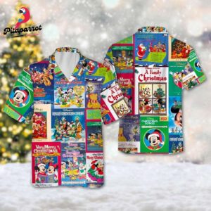 Mickey Mouse Christmas Hawaii Shirt Minnie Mouse Button Up Donald Duck Goofy Hawaiian Shirt Xmas Gift