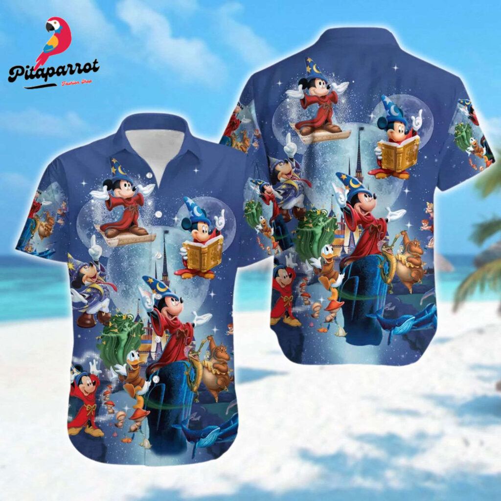 Mickey Mouse Fantasia Hawaiian Shirt: 3D All Over Print Tee for Summer Vacation Trip & Birthday Gift Mickey Mouse Fantasia Hawaiian Shirt: 3D All Over Print Tee for Summer Vacation Trip & Birthday Gift