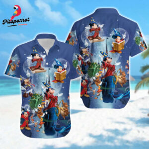 Mickey Mouse Fantasia Hawaiian Shirt: 3D All Over Print Tee for Summer Vacation Trip & Birthday Gift