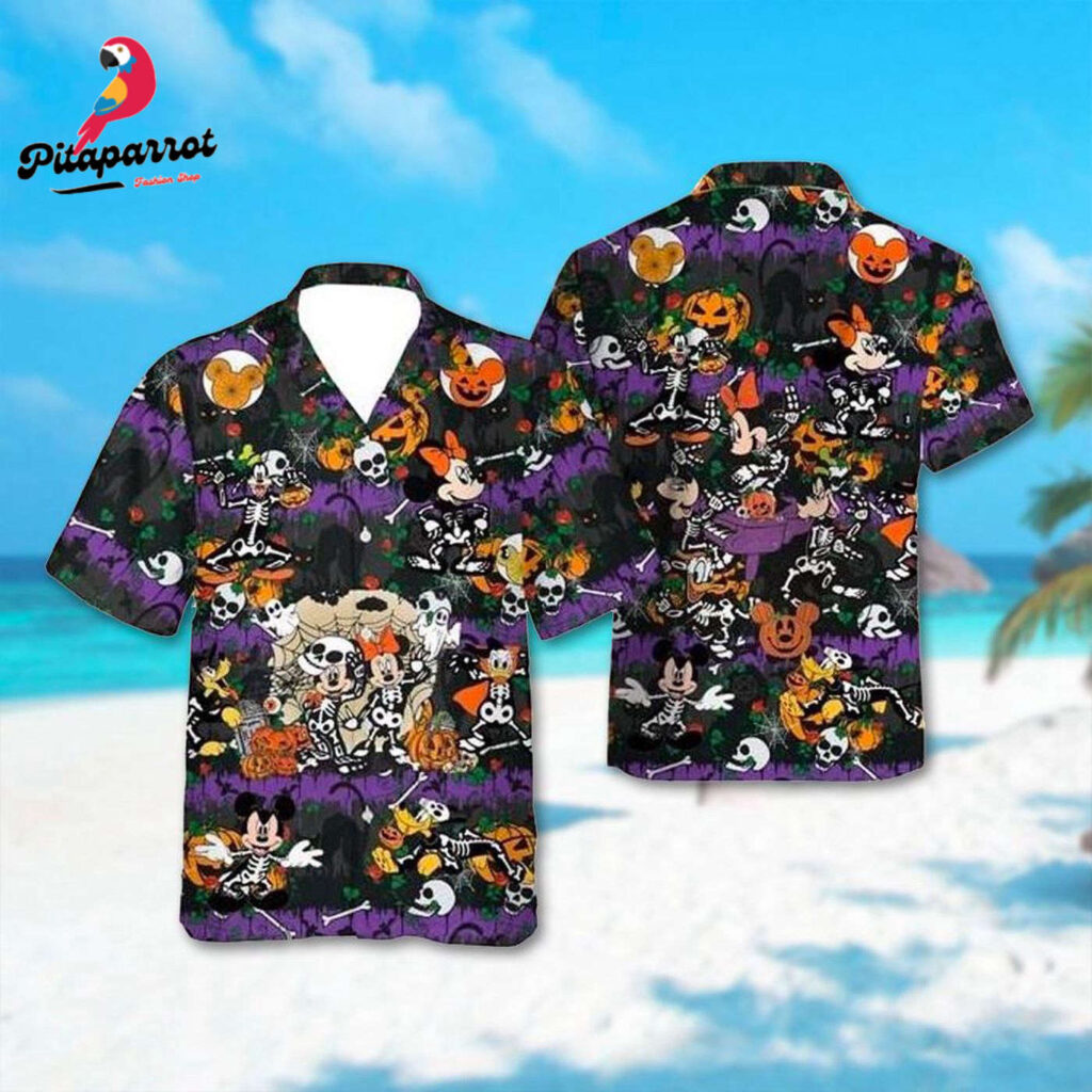 Mickey Mouse Halloween Hawaiian Shirt – Fun Mickey & Friends Halloween Party Hawaii Shirt with Skull Horror Characters Mickey Mouse Halloween Hawaiian Shirt – Fun Mickey & Friends Halloween Party Hawaii Shirt with Skull Horror Characters