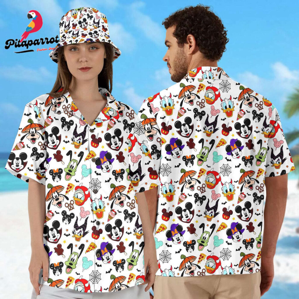 Mickey Mouse Halloween Hawaiian Shirt Minnie Goofy Donald Button Up Tee – Trick or Treat Magic Kingdom Hawaii Shirt Mickey Mouse Halloween Hawaiian Shirt Minnie Goofy Donald Button Up Tee – Trick or Treat Magic Kingdom Hawaii Shirt