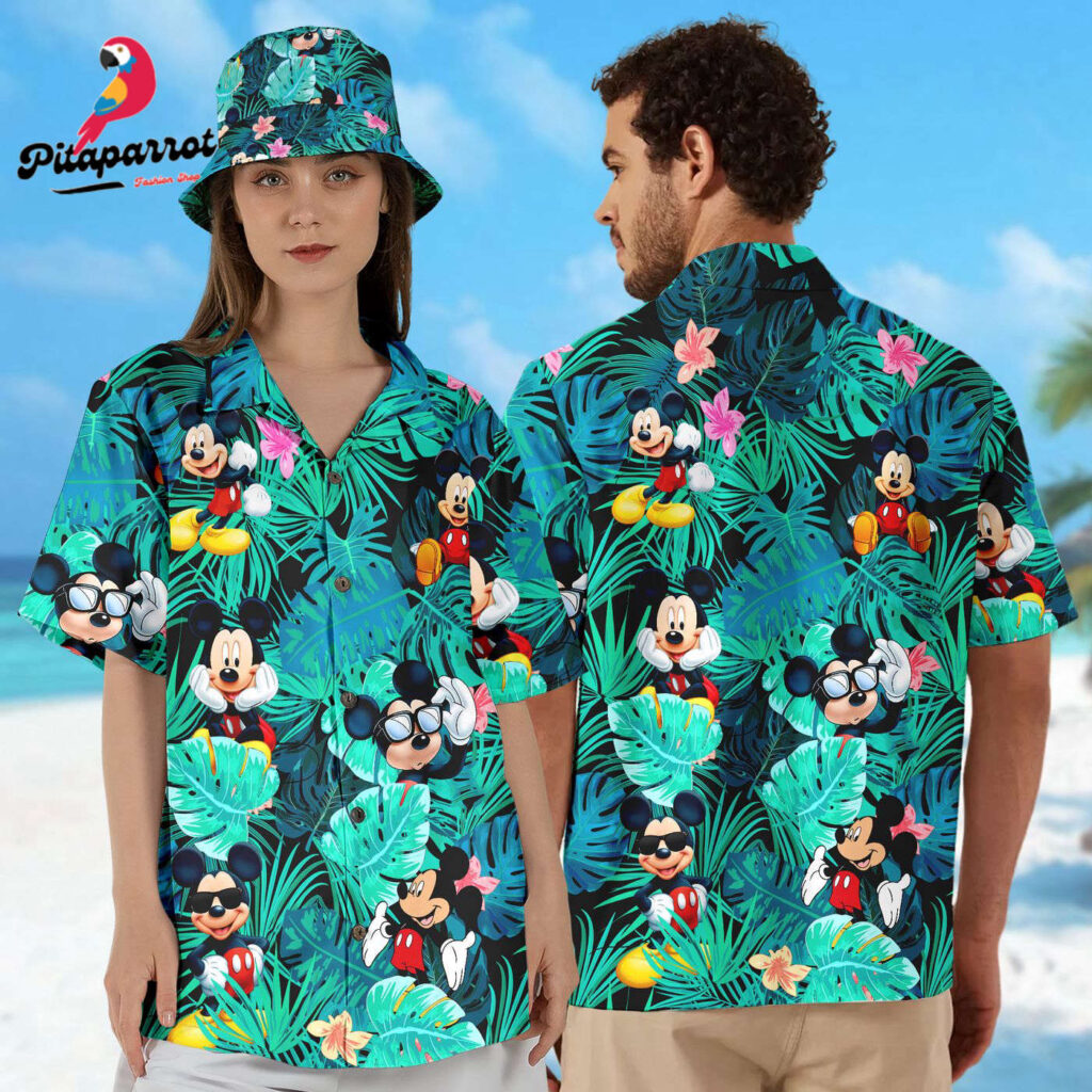 Mickey Mouse Hawaiian Shirt Sunglass Aloha Shirt for Summer Vacation Mickey Mouse Hawaiian Shirt Sunglass Aloha Shirt for Summer Vacation