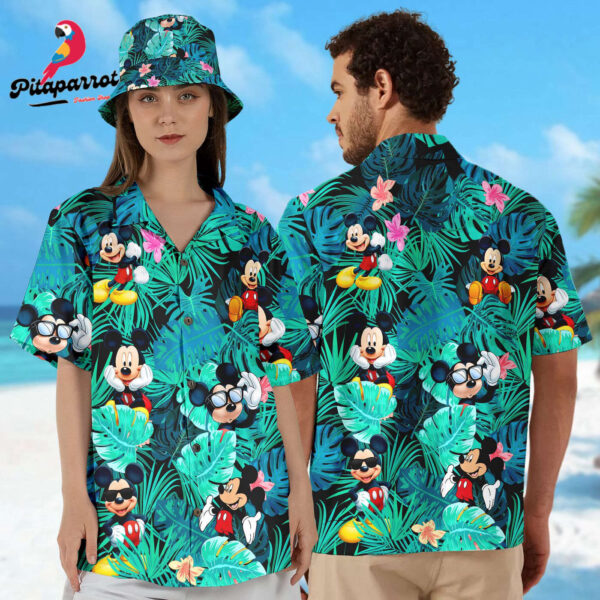 Mickey Mouse Hawaiian Shirt Sunglass Aloha Shirt for Summer Vacation