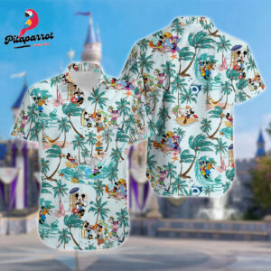 Mickey Mouse Hawaiian Shirt Mouse & Friends Summer Vacation Button Up