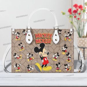 Mickey Mouse Leather Handbag Women s Mickey Lover s Purse Custom Vintage Bag
