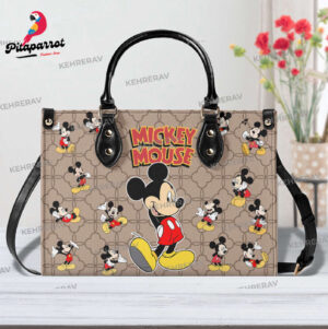 Mickey Mouse Leather Handbag Women s Bags Purses Custom Vintage Handmade Bag