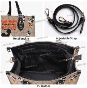 Mickey Mouse Leather Handbag Women s Bags Purses Custom Vintage Handmade Bag 3
