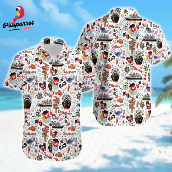 Disney Cruise Hawaiian Shirt – Mickey Minnie Stitch Lilo Nemo – Ship Button Up Tee