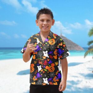 Mickey Mouse Pumpkin Hawaiian Shirt Halloween Trick or Treat Button Up Horror Magic Kingdom Gift