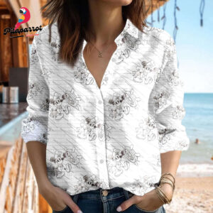 Mickey Mouse Sailor Linen Shirt - Casual Button Down for Women - Magic Kingdom Family Trip Blouse