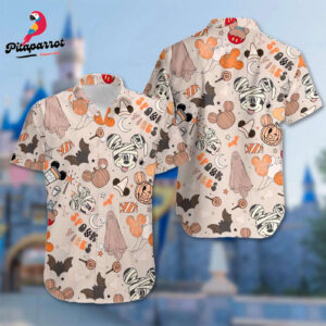 Mickey Mouse Halloween Spook Vibes Hawaiian Shirt - All Over Print Button Up