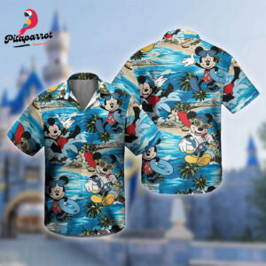 Mickey Mouse Summer Beach Hawaiian Shirt Funny Mouse Hawaii Button Up Beach Trip Party Gift