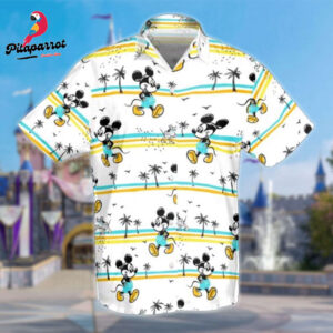 Mickey Mouse Hawaiian Beach Shirt - Character Vacation Button Up Summer Top