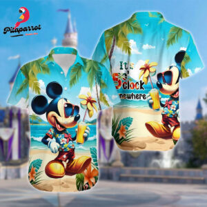 Women s Funny Mickey Mouse Hawaiian Shirt for Summer Vacation - Beach Button Up Gift