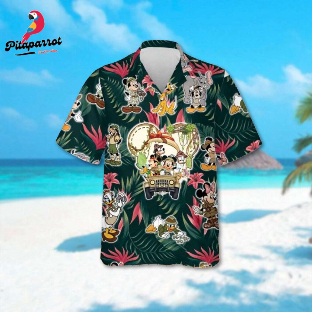 Mickey Safari Hawaiian Shirt – Tropical Hawaii Aloha Zoo Button Up