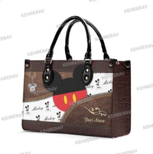 Mickey Symbol Leather Handbag for Women – Custom Handmade Vintage Purse