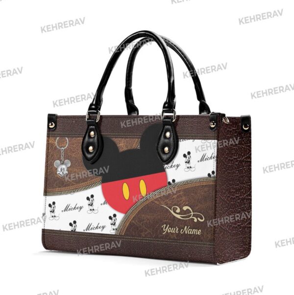 Mickey Symbol Leather Handbag for Women – Custom Handmade Vintage Purse