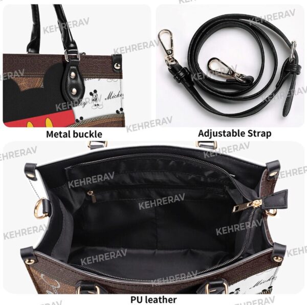 Mickey Symbol Leather Handbag for Women – Custom Handmade Vintage Purse