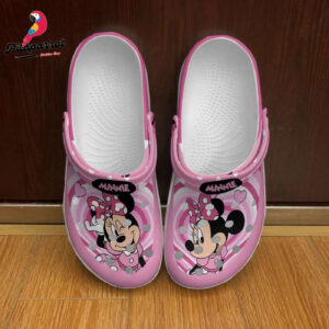 Minnie Mouse Heart Round Pink Black Disney Graphic Cartoon Unisex Clogs Clogs Clogband Shoes