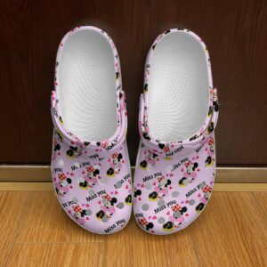 Minnie Mouse On Light Pink Unisex Classic Clogs For Fans Unisex Gifts 2024
