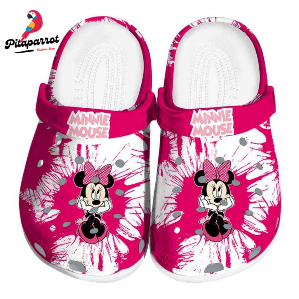 Minnie Mouse Splatter Graphics Clogs For Kids And Adults Minnie Mouse Splatter Graphics Clogs For Kids And Adults