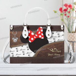 Mickey & Minnie Leather Handbag for Women – Custom Handmade Vintage Purse for Mickey Lovers