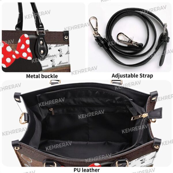 Mickey & Minnie Leather Handbag for Women – Custom Handmade Vintage Purse for Mickey Lovers